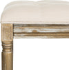 Safavieh Rocha 19''H French Brasserie Tufted Traditional Rustic Wood Bench Beige and Oak Furniture 