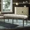 Safavieh Rocha French Brasserie Tufted Traditional Rustic Wood Bench Beige and Oak  Feature