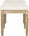 Safavieh Rocha 19''H French Brasserie Tufted Traditional Rustic Wood Bench Beige and Oak Furniture 