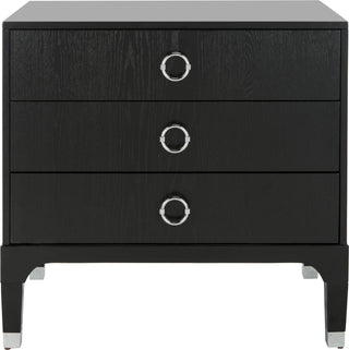 Safavieh Lorna 3 Drawer Contemporary Night Stand Black Furniture main image