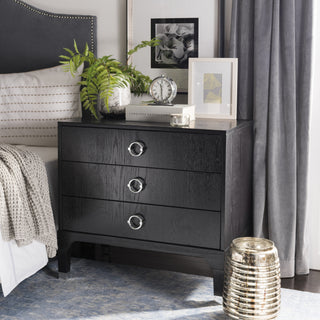 Safavieh Lorna 3 Drawer Contemporary Night Stand Black Furniture 