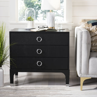 Safavieh Lorna 3 Drawer Contemporary Night Stand Black  Feature