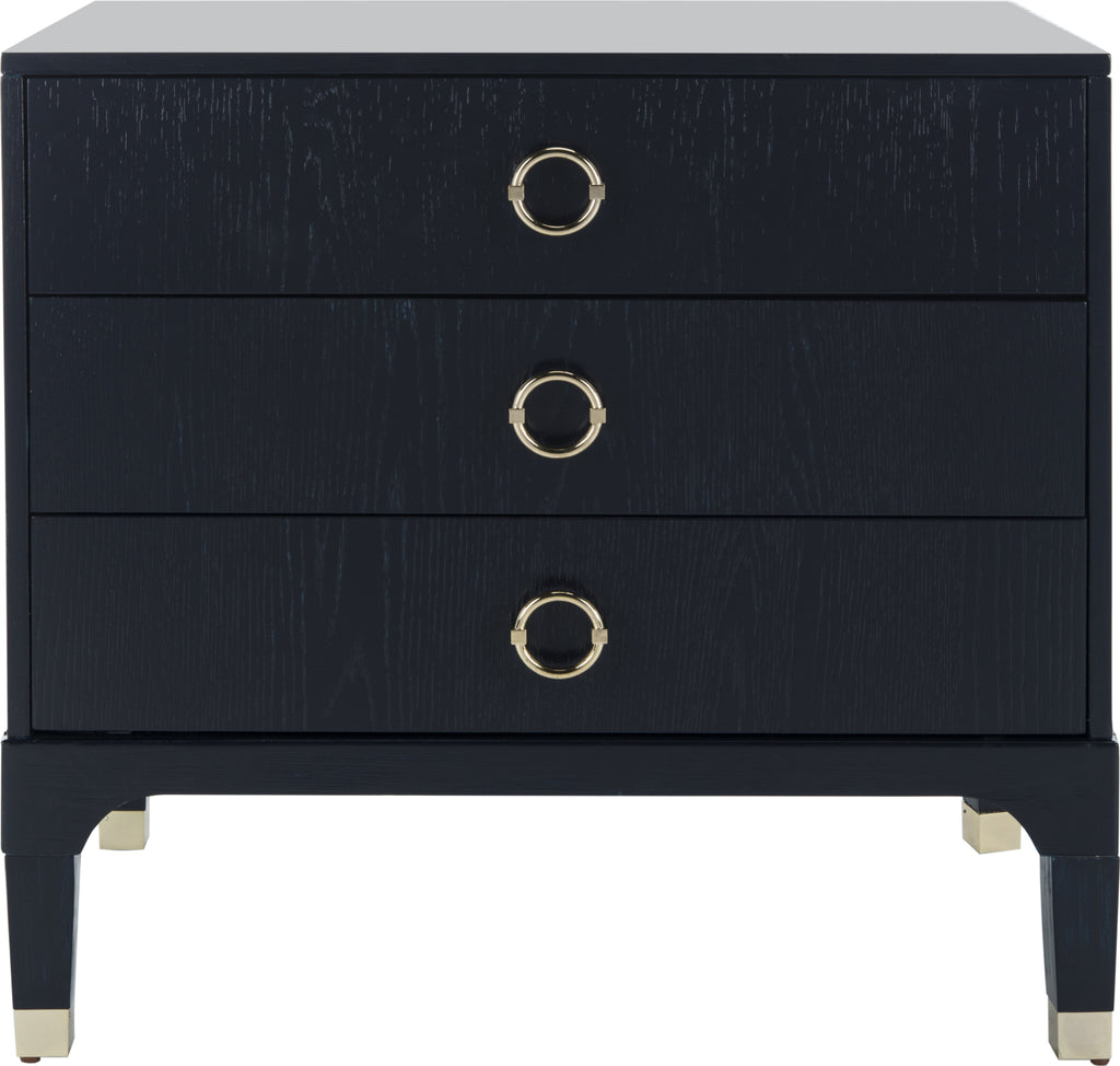 Safavieh Lorna 3 Drawer Contemporary Night Stand Navy Furniture main image