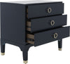 Safavieh Lorna 3 Drawer Contemporary Night Stand Navy Furniture 