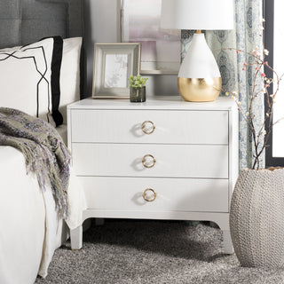 Safavieh Lorna 3 Drawer Contemporary Night Stand White Furniture 