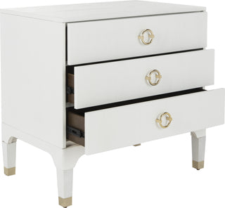 Safavieh Lorna 3 Drawer Contemporary Night Stand White Furniture 