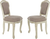 Safavieh Burgess French Leg 37''H Brasserie Upholstered Side Chair Taupe and Antique Beige Furniture 