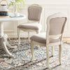 Safavieh Burgess French Leg 37''H Brasserie Upholstered Side Chair Taupe and Antique Beige Furniture 