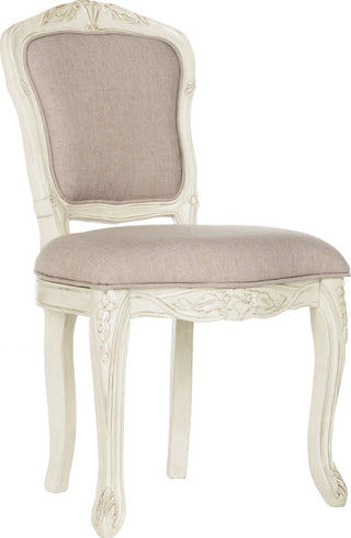 Safavieh Burgess French Leg 37''H Brasserie Upholstered Side Chair Taupe and Antique Beige Furniture 