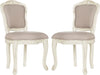 Safavieh Burgess French Leg 37''H Brasserie Upholstered Side Chair Taupe and Antique Beige Furniture 