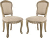 Safavieh Burgess French Leg 37''H Brasserie Upholstered Side Chair Light Oak and Antique White Furniture main image