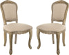 Safavieh Burgess French Leg 37''H Brasserie Upholstered Side Chair Light Oak and Antique White Furniture main image