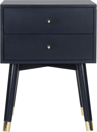 Safavieh Lyla Mid Century Retro Gold Cap Nightstand Navy and Furniture main image