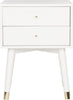 Safavieh Lyla Mid Century Retro Gold Cap Nightstand White main image
