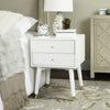 Safavieh Lyla Mid Century Retro Gold Cap Nightstand White and Furniture 