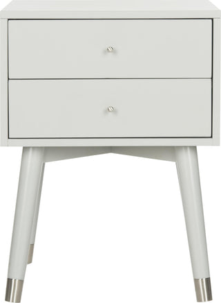 Safavieh Lyla Mid Century Retro Silver Cap Nightstand Grey and Furniture main image