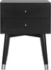Safavieh Lyla Mid Century Retro Silver Cap Nightstand Black and Furniture main image