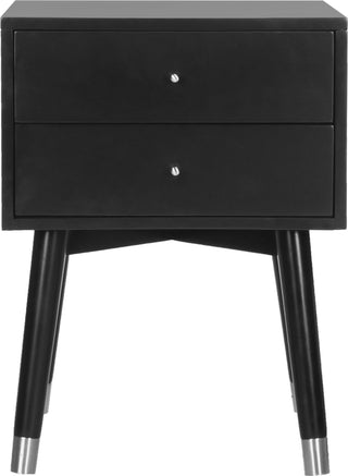 Safavieh Lyla Mid Century Retro Silver Cap Nightstand Black and Furniture main image