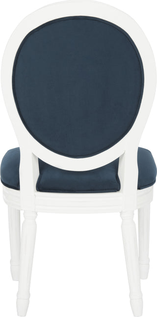 Safavieh Holloway Tufted Oval Side Chair Navy and White Furniture 