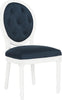 Safavieh Holloway Tufted Oval Side Chair Navy and White Furniture 