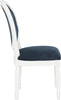 Safavieh Holloway Tufted Oval Side Chair Navy and White Furniture 