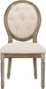 Safavieh Holloway Tufted Oval Side Chair Beige and Rustic Oak Furniture main image