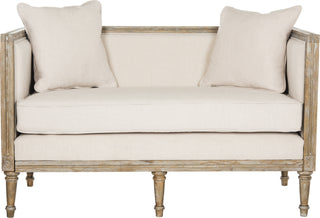 Safavieh Leandra Rustic French Country Settee Beige and Oak Furniture main image