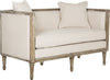 Safavieh Leandra Rustic French Country Settee Beige and Oak Furniture 