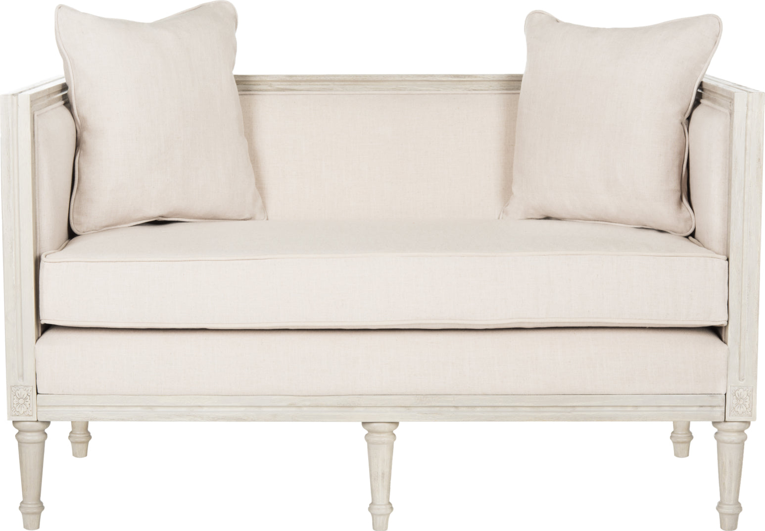 Safavieh Leandra Rustic French Country Settee Beige and Grey Furniture main image