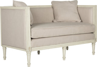 Safavieh Leandra Rustic French Country Settee Beige and Antique Furniture 