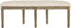 Safavieh Abilene Tufted Rustic Semi Circle Bench Beige and Oak Furniture 
