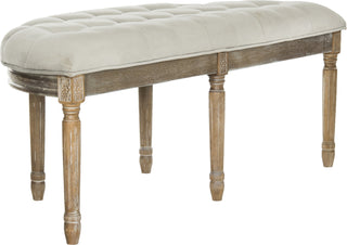 Safavieh Abilene Tufted Rustic Semi Circle Bench Grey and Oak 