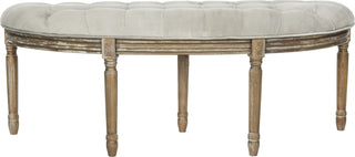 Safavieh Abilene Tufted Rustic Semi Circle Bench Grey and Oak main image