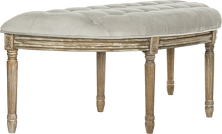 Safavieh Abilene Tufted Rustic Semi Circle Bench Grey and Oak 