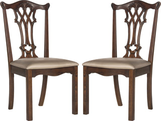 Safavieh Whitfield 20''H Mohagany Chippendale Side Chair Gold and Mahogany Furniture 