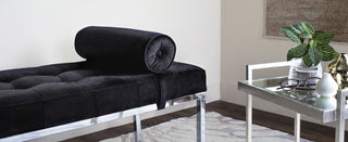 Safavieh Xavier Sueade Tufted Bench With Black Furniture 