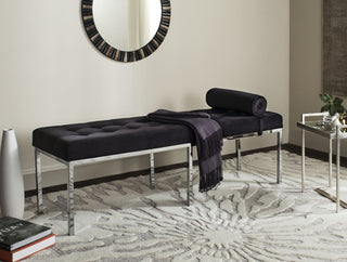 Safavieh Xavier Sueade Tufted Bench With Black Furniture  Feature