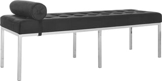 Safavieh Xavier Sueade Tufted Bench With Black Furniture 