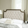 Safavieh Rustic Wood Beige Tufted Linen Twin Headboard Bedding 