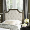 Safavieh Rustic Wood Beige Tufted Linen Twin Headboard  Feature