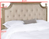 Safavieh Rustic Wood Taupe Tufted Linen Twin Headboard Bedding 