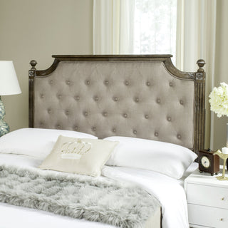 Safavieh Rustic Wood Taupe Tufted Linen Twin Headboard  Feature