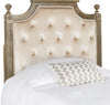 Safavieh Rustic Wood Beige Tufted Velvet Twin Headboard Bedding 