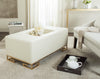 Safavieh Julian Faux Ostrich Tray Ottoman/Coffee Table Cream and Espresso  Feature