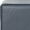 Safavieh Julian Faux Ostrich Tray Ottoman/Coffee Table Navy and Espresso Furniture 