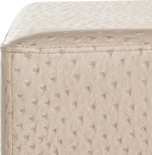 Safavieh Julian Faux Ostrich Tray Ottoman/Coffee Table Taupe and