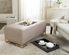 Safavieh Julian Faux Ostrich Tray Ottoman/Coffee Table Taupe and Espresso  Feature