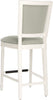 Safavieh Buchanan Rectangle Bar Stool Light Grey and Cream Distressed White Furniture 