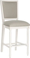 Safavieh Buchanan Rectangle Bar Stool Light Grey and Cream Distressed White Furniture  Feature