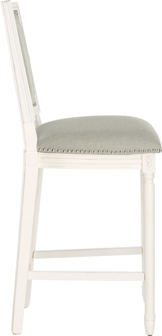 Safavieh Buchanan Rectangle Bar Stool Light Grey and Cream Distressed White Furniture 